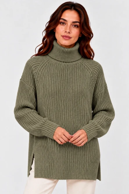 Marc O’Polo DENIM – Siyah Boğazlı Fitilli Triko Tunik